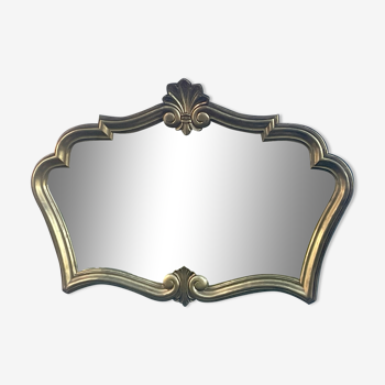 Miroir de style Louis XV baroque bois et stuc doré