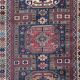 Antique Caucasian rug 215x126 cm Lesghi Star tribal Kazak rug large 2522