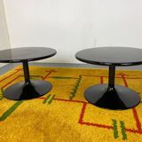 Round Black Side Coffee Table by Pierre Paulin for Artifort, 1970s