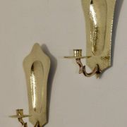 Pair of Swedish brass wall lights, mid-20th century.