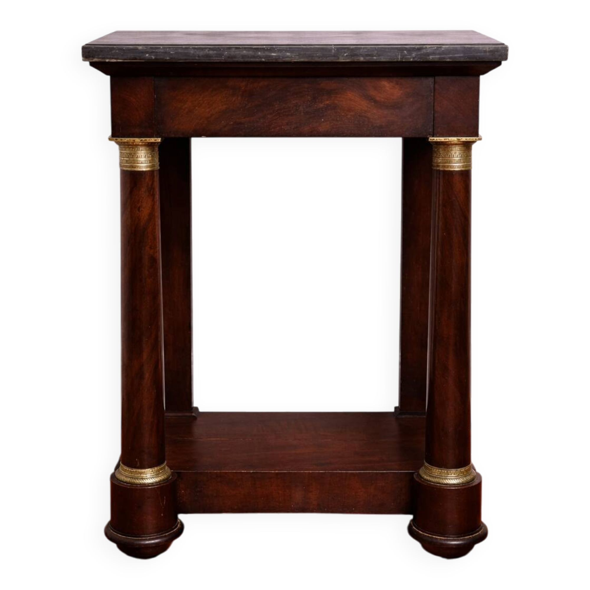 Console / Side table in mahogany and marble – Empire period, 19th century
