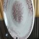 2 anciennes assiettes plates à fleurs rose poinçonner terre de fer hamage st amand "jardinière"