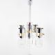 Vintage italian glass and chrome chandelier, 1970s