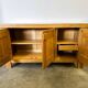 Maison Regain sideboard, vintage French elm wood credenza, brutalist 1970s modern