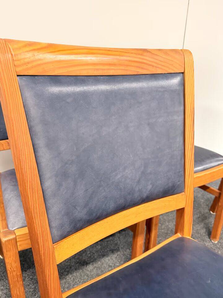 Vintage Set of 6 Solid Wood & Leather Chairs – FOLRM 75 by Andreas Hansen (Price is for 6)