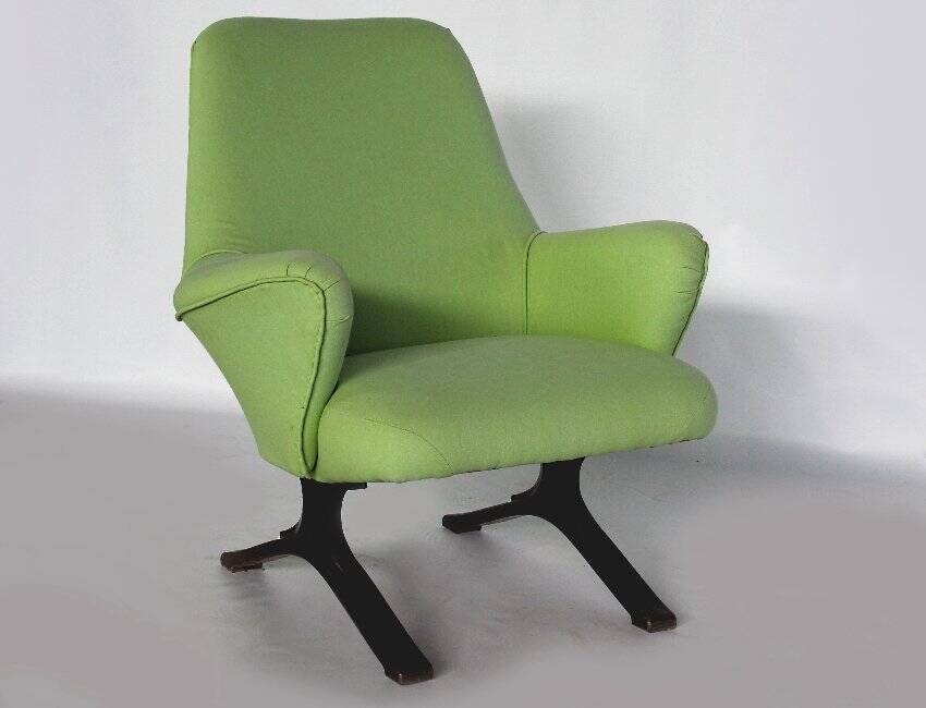 Mid-Century Green Armchair by Tecno, Italy