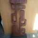 Brutalist Totem Sculpture, solid wood on base