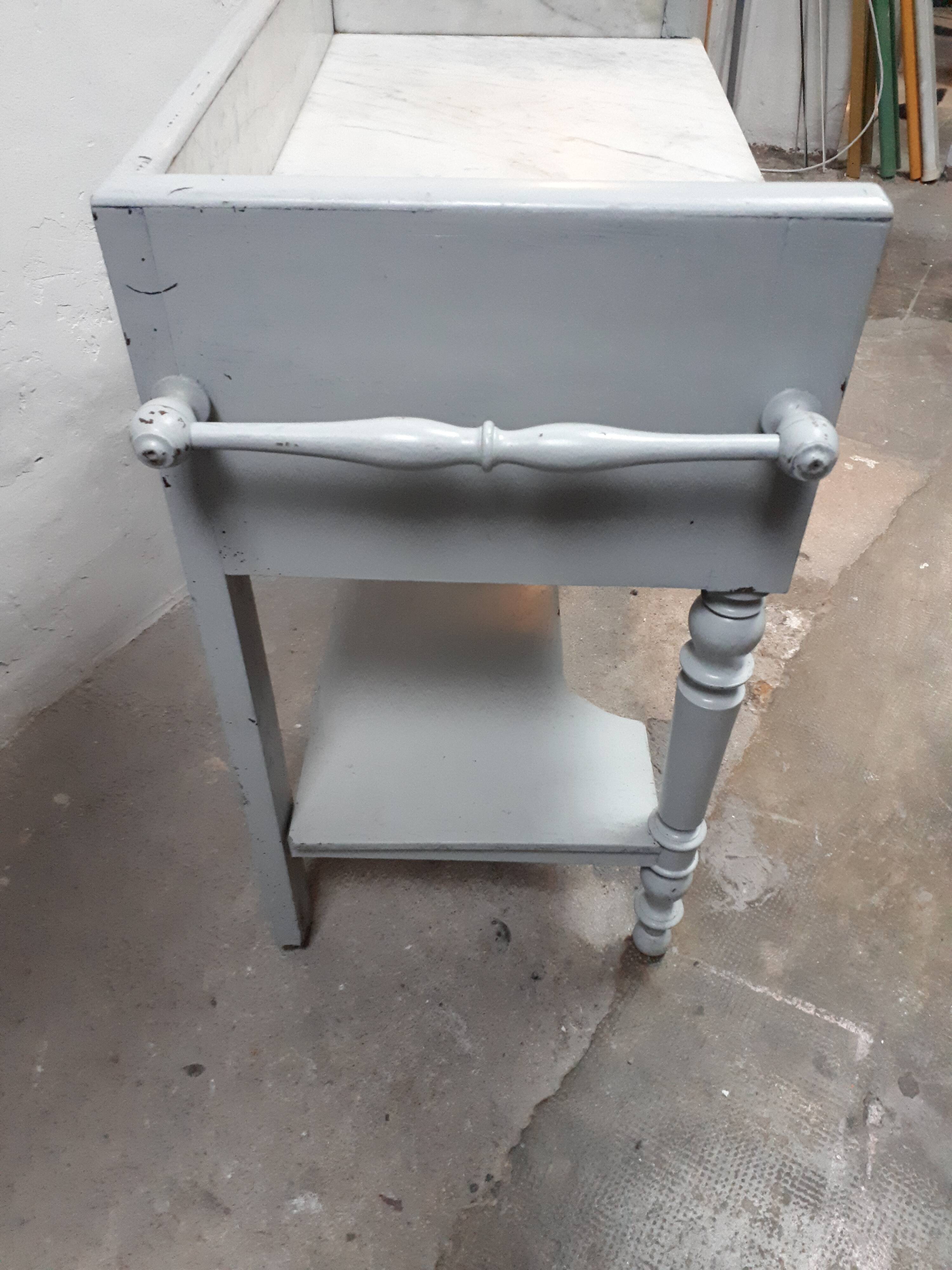 Old shelf shelf drawer gray marble tray 1900