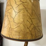 Rattan and bamboo plant holder floor lamp from the 70s
