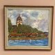 Original Swedish Oil on Panel – “Red Cottages near the Lake” by Unknown Artist 1948 – Vintage & Framed – 63 × 57 cm (24.8" × 22.4")