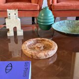 Angelo Mangiarotti style red marble centerpiece / bowl, Knoll Int. Italy 1970s