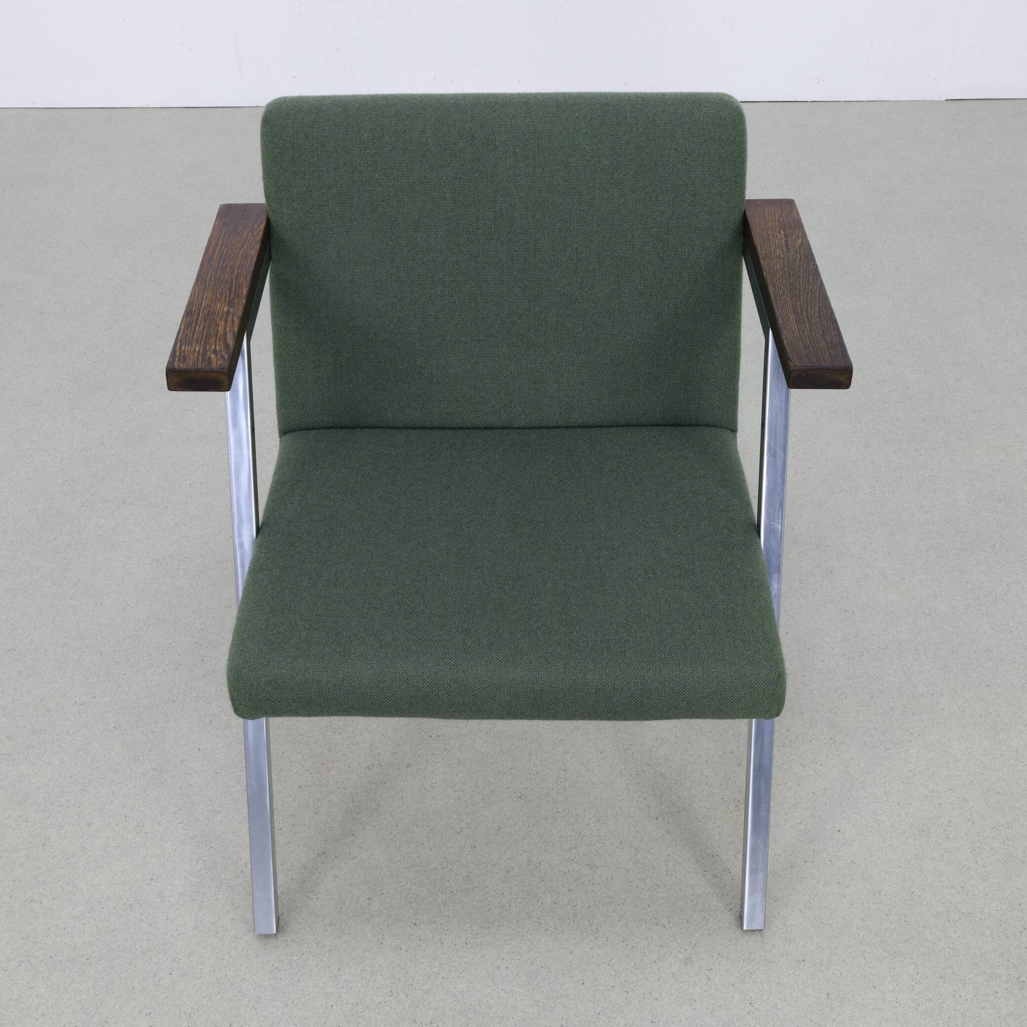 Vintage Armchair in Wool and Chrome by Martin Visser for t' Spectrum, 1960s