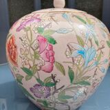 Asian covered pot in partitioned enamels