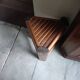 Tabouret en rotin brûlé années 60