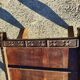 Coffee table in metal and copper wood