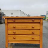 Atypical pine chest of drawers, 1980