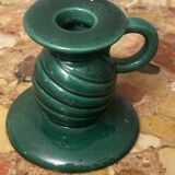 Saint-Clément green ceramic candlestick, 1950s