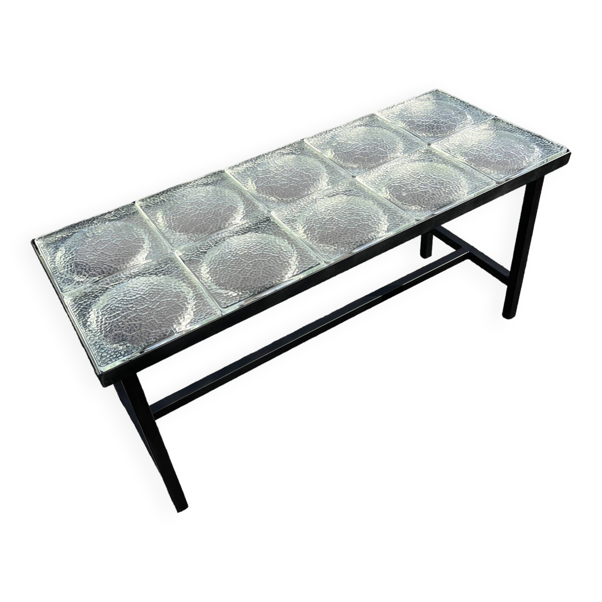 Table basse moderniste carreaux de verre Saint Gobain