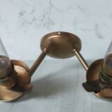 Vintage glass and brass applique