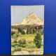 Watercolor mountain landscape signed