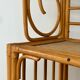 Vintage curved rattan shelf cabinet from the 60s