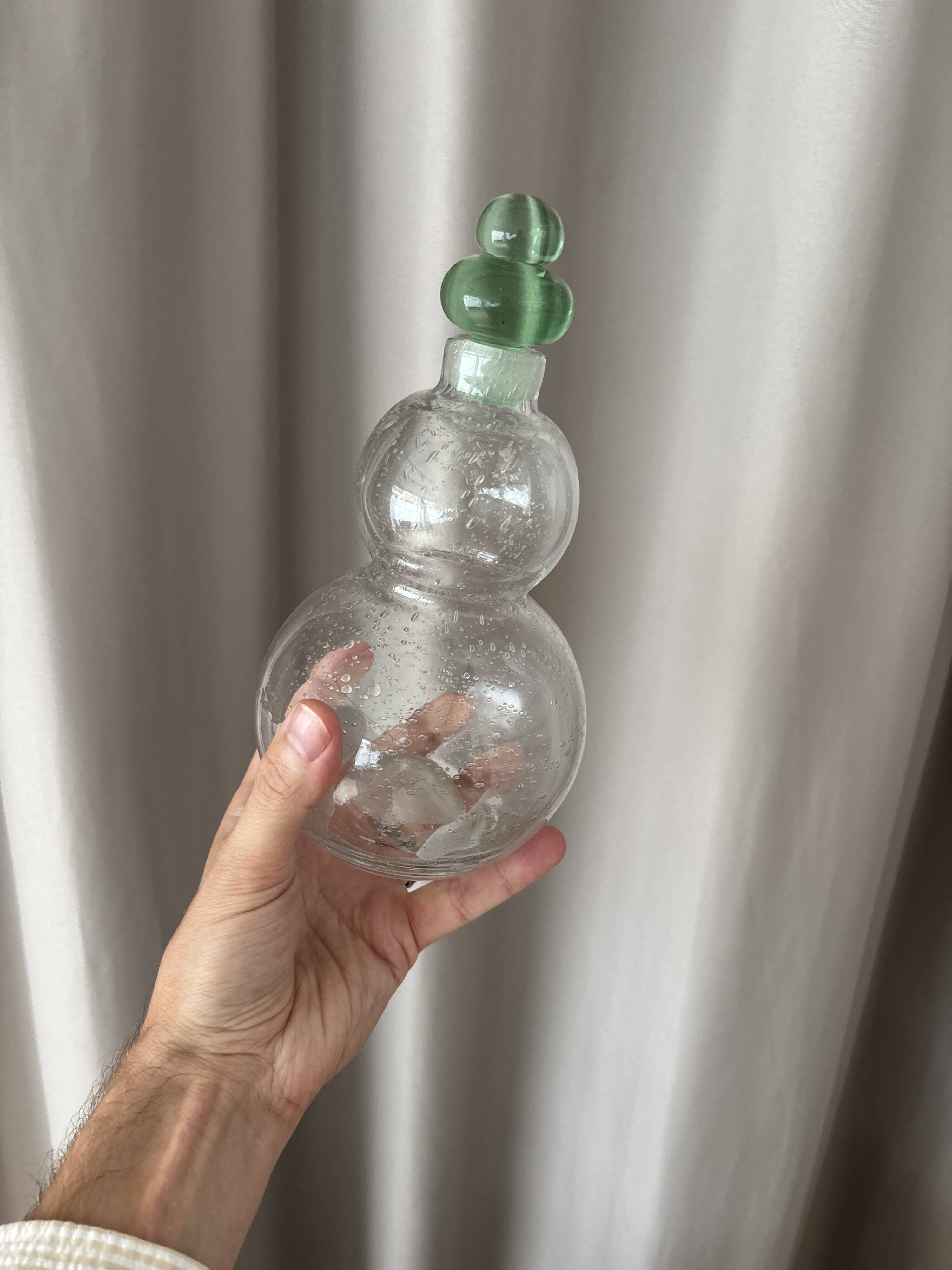 Superb signed blown glass carafe.