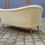 Sofa chaise sculptural Arc asymmetrical Swedish 50s/60s