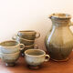 Gustave Tiffoche glazed stoneware cider set