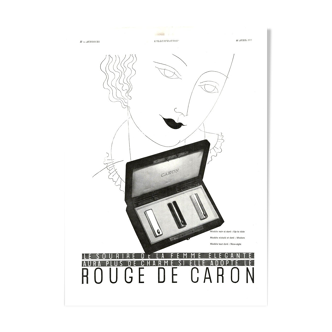 Affiche vintage années 30 Rouge de Caron