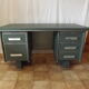 Desk strafor industrial metal covered skai green vintage 1950