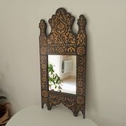Miroir vintage années 80 de style mauresque peint à la main