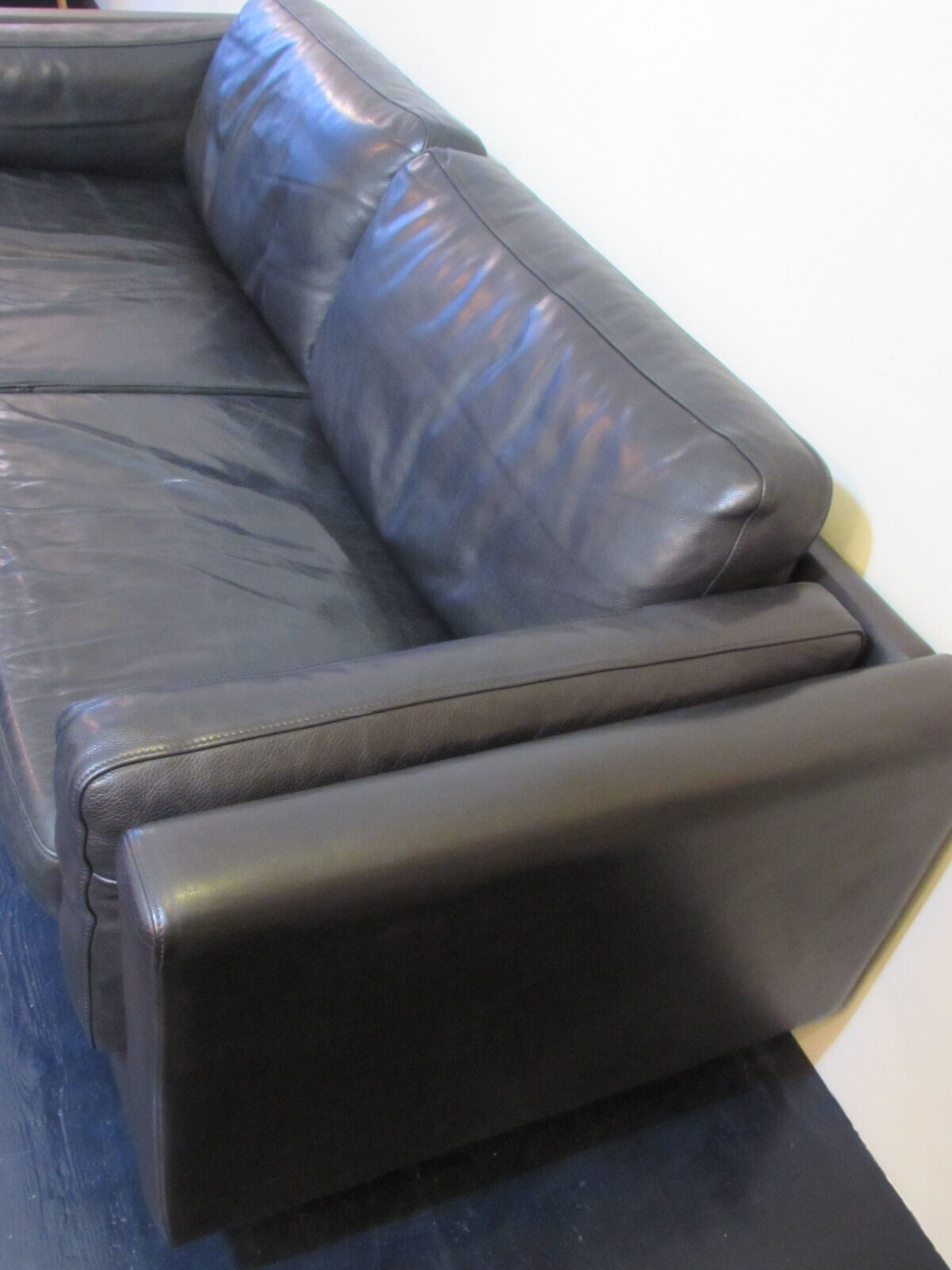 Black leather sofa from Denmark