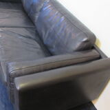 Black leather sofa from Denmark