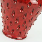 Italian mid century vase fratelli fanciullacci strawberry sgraffito decor 1960s 1970s