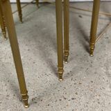 Vintage 70'S nesting table in moiré glass and brass