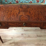 Elm burl and bronze desk