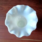 Antique vase in large white fairground opaline, vintage France