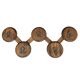 Oak wood wall coat rack / 1960s