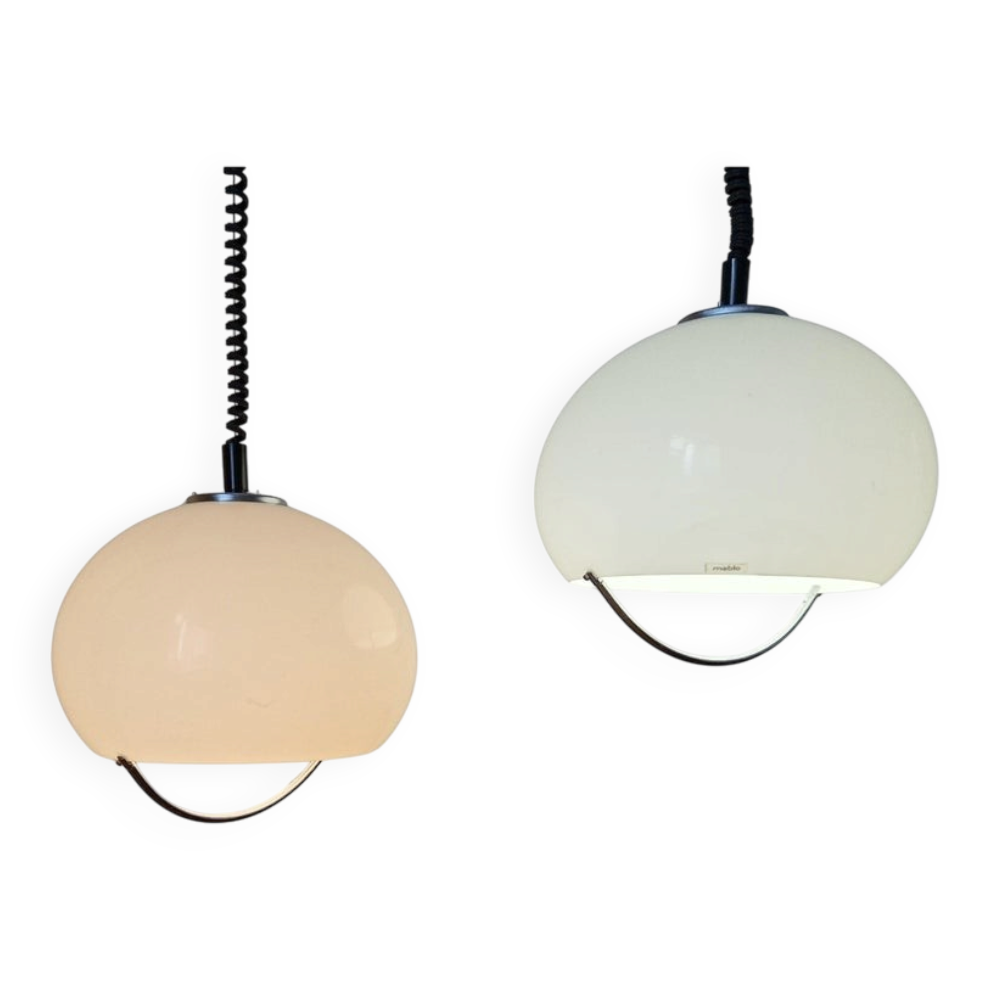 Set of Two Midcentury Pendants Meblo, Harvey Guzzini, Italy, 1970s