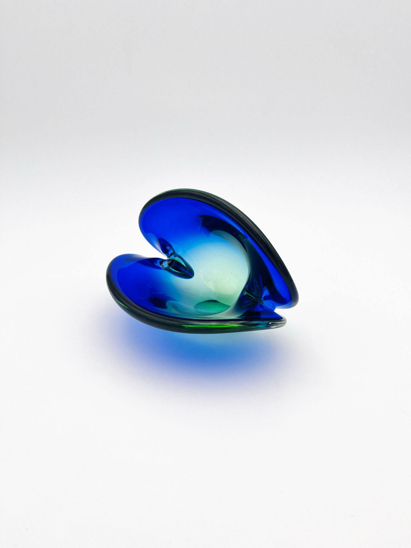 Murano Ashtray Flavio Poli Sommerso Blue Green Design 50s