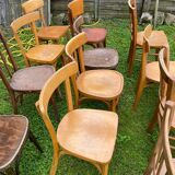 Lot of 16 mismatched bistro chairs