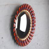 Vintage convex & ceramic sun mirror