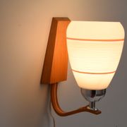 Mid-century wood wall lamp  by Drevo Humpolec, 1970