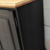 Craft furniture black patina two doors and eight drawers