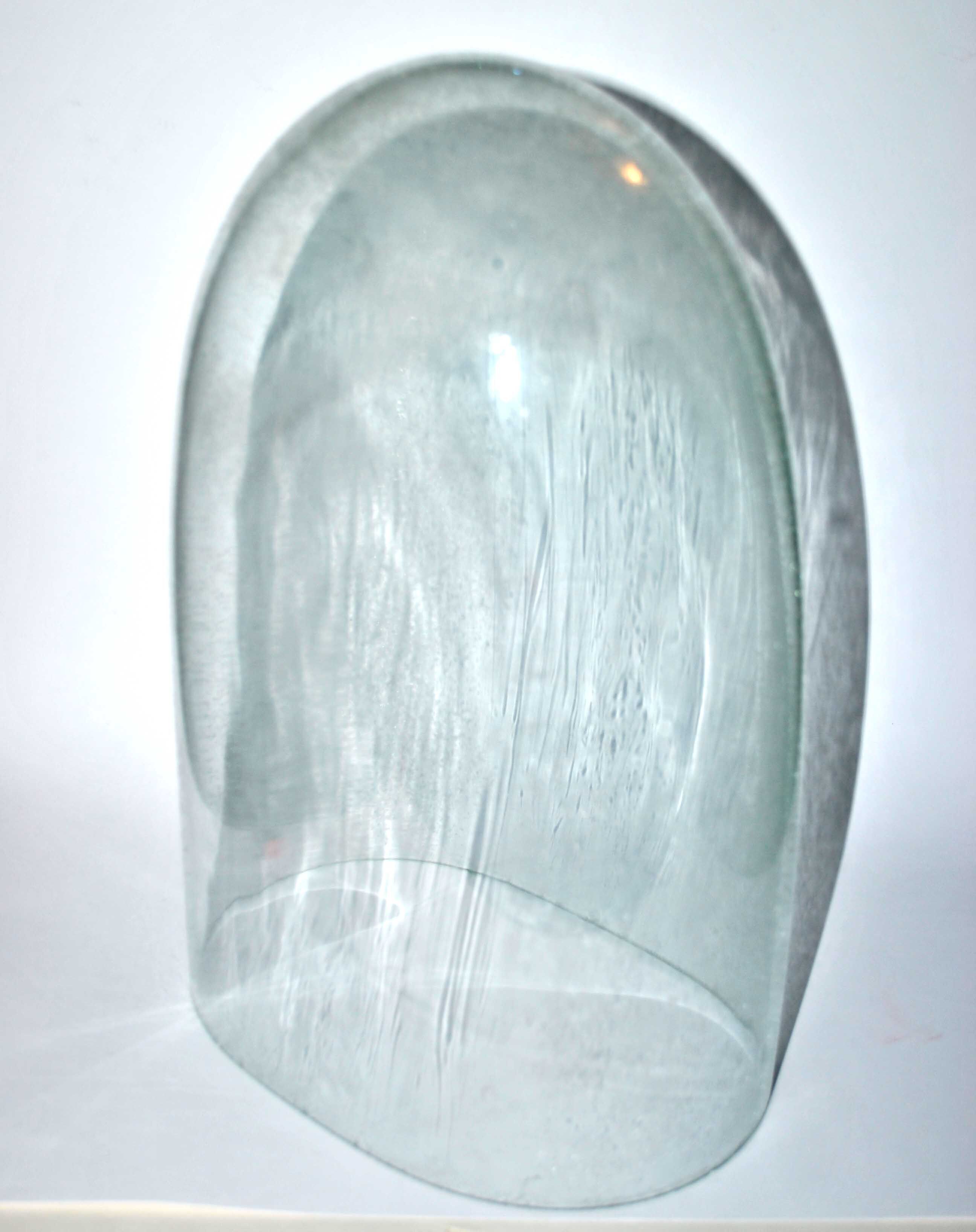 Old globe in blown glass - large oval bell - cabinet of curiosity 36cm