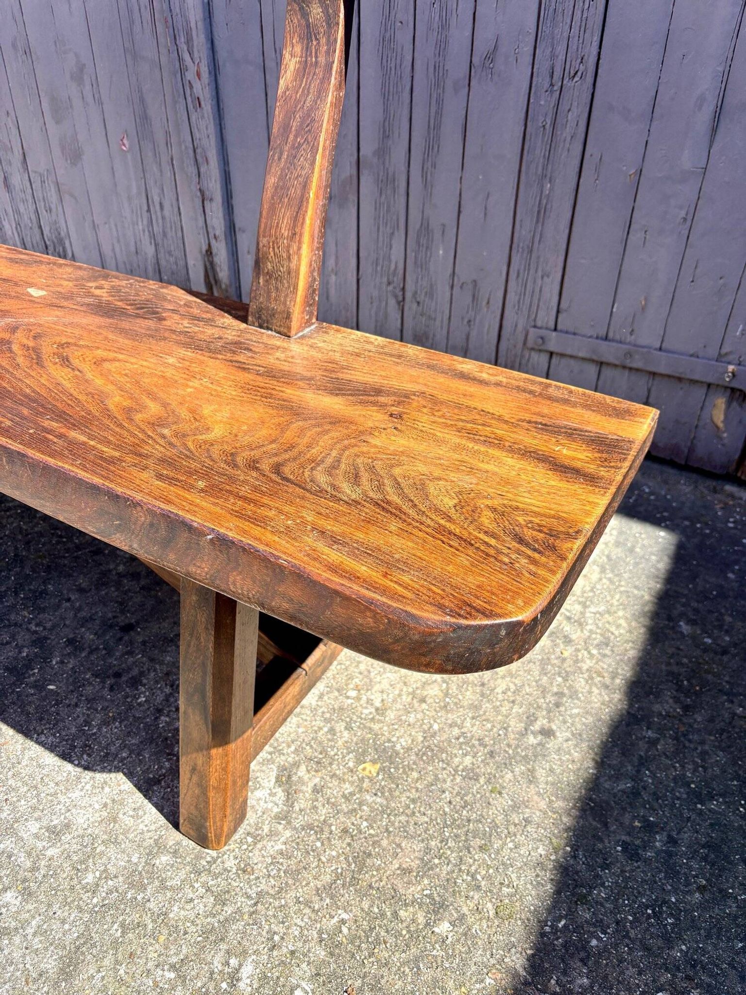 Aranjou dark wood bench from the 1980s