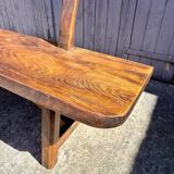 Banc en bois foncé Aranjou années 1980