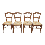 4 chairs rustic straw