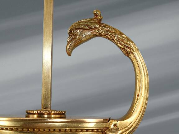 Directoire Style Gilt Solid Bronze Bouillotte Lamp "Lucien Gau"
