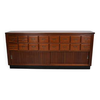 Vintage Mid-Century Dutch Hardwood Shop / Apothecary or Filing Cabinet